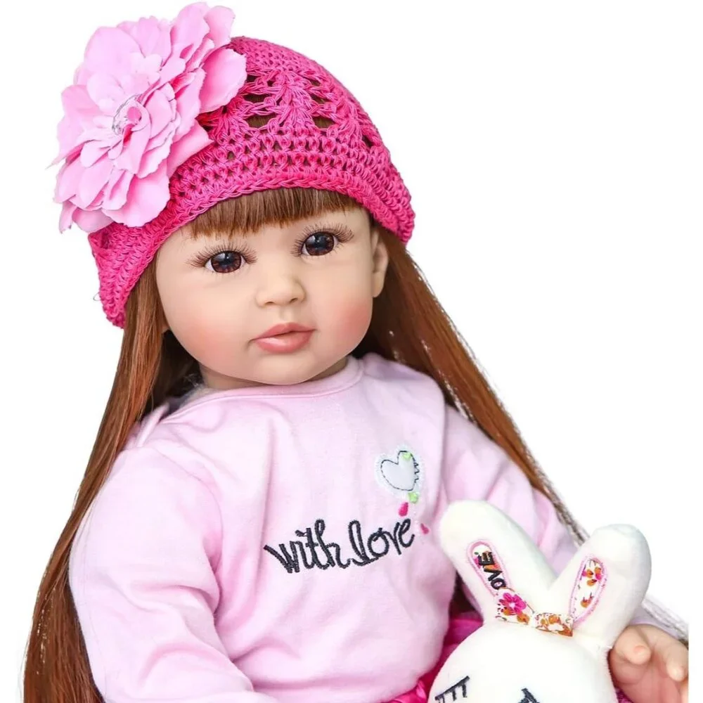 24 inch Reborn Toddler Dolls Girl Soft Silicone Vinyl Vivid Cute Toddler Reborn